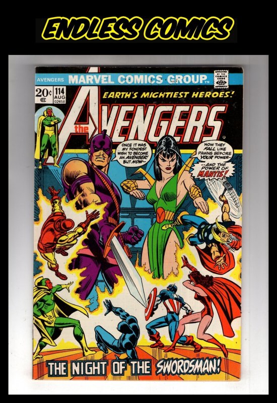 The Avengers #114 (1973) 1st Cover Appearance of MANTIS! Bronze Classic / HCA3