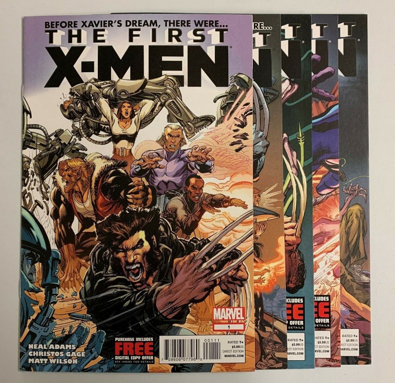 First X-Men #1-5 Set (Marvel 2012) 1 2 3 4 5 Neal Adams Christos N. Gage (9.0+) 