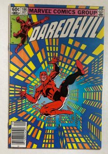 (1982) DAREDEVIL #186 FRANK MILLER ART! NEWSSTAND VARIANT COVER