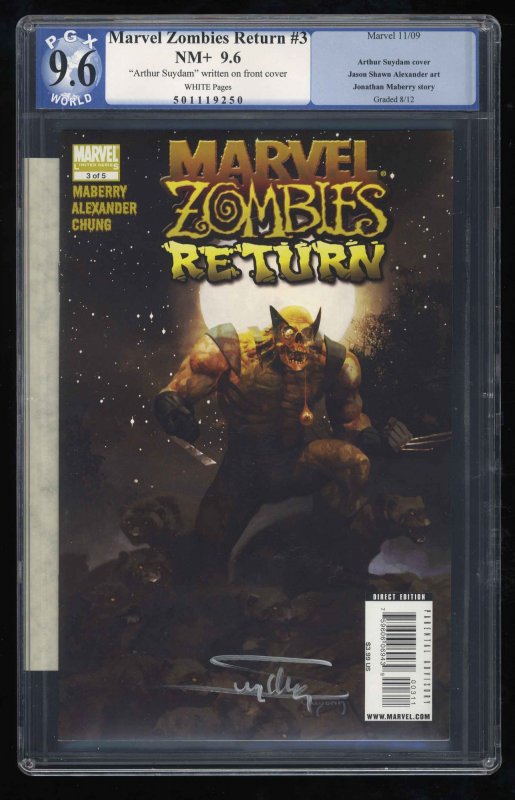 Marvel Zombies Return #3 PGX NM+ 9.6 White Pages Signed by Arthur Suydam!