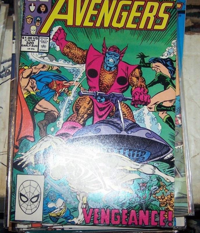 Avengers # 320 (Aug 1990, Marvel) atlantis atuma quasar cap vision hercules