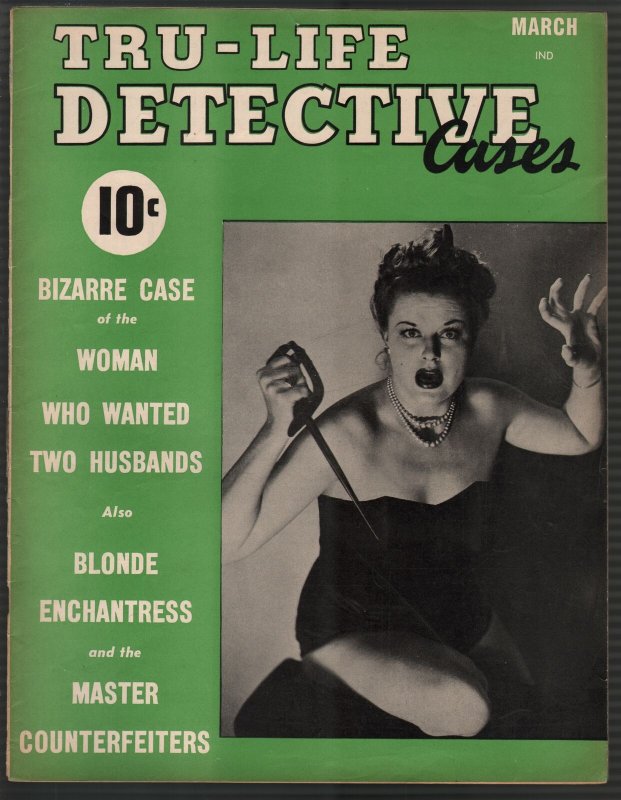 Tru-Life Detective Cases #5 3/1942-Tayshack-dagger cover-horror-crime-mystery-VF