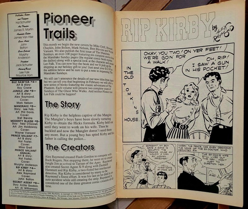 The OFFICIAL RIP KIRBY #4 (Pioneer Comics 1988) ALEX RAYMOND Adventures
