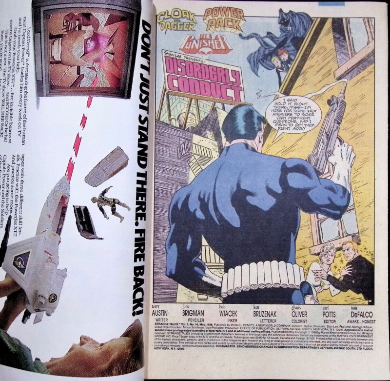 STRANGE TALES Comic 14 — Dr Strange and Cloak & Dagger — 1988 Marvel Universe VF