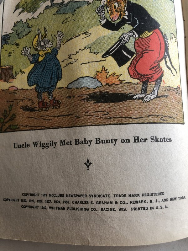 Uncle Wiggily on roller skates,VG,1940, 33 pages