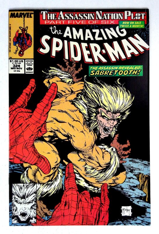 Amazing Spider-Man #324 (1989) Sabretooth McFarlane Marvel NM-