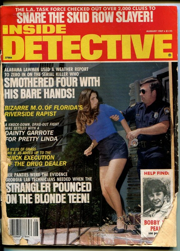 Inside Detective 8/1987-spicy babe in handcuffs-violent pulp crime thrills-FR