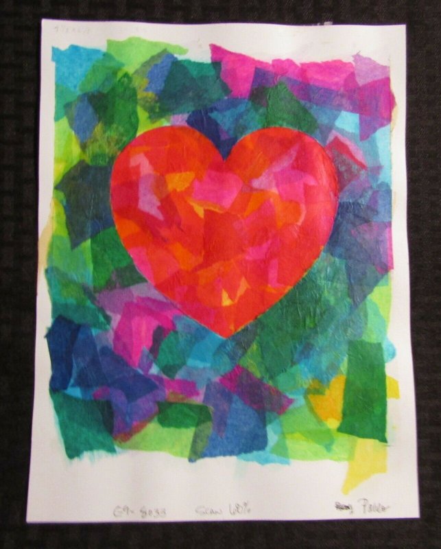 Tissue Paper Heart Card