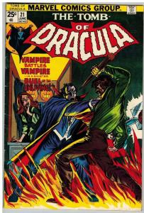 TOMB OF DRACULA 21 VG June 1974 Blade COMICS BOOK
