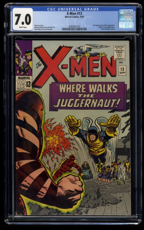 X-Men #13 CGC FN/VF 7.0 White Pages 2nd Appearance Juggernaut! Stan Lee!