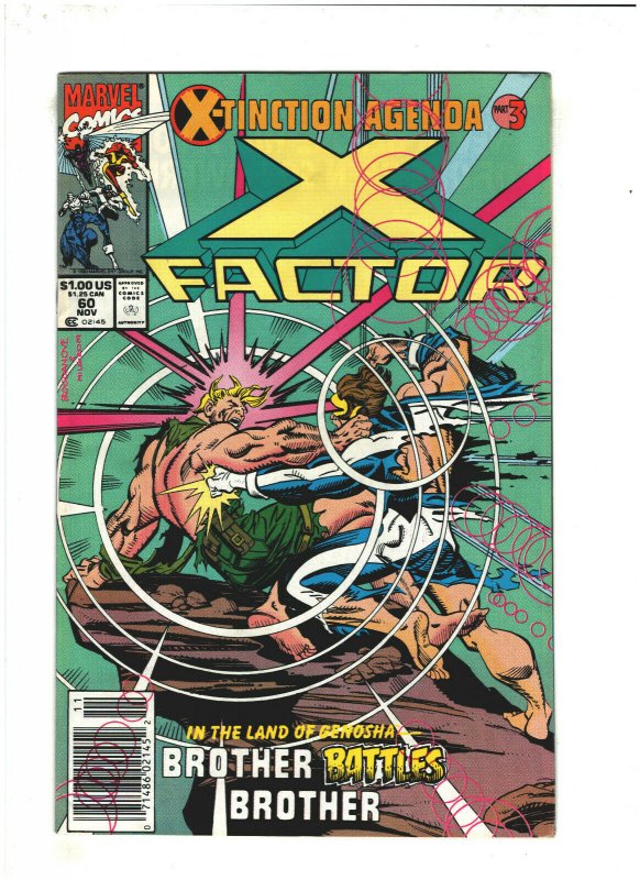 X-Factor #60 VF 8.0 Newsstand Marvel Comics 1990 X-Tinction Agenda pt.3