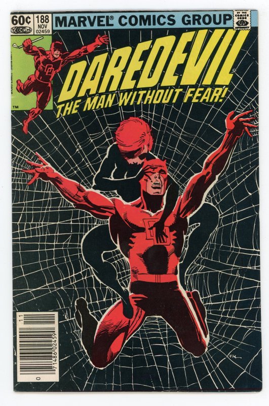 Daredevil #188 (1964 v1) Frank Miller Black Widow Newsstand VF+