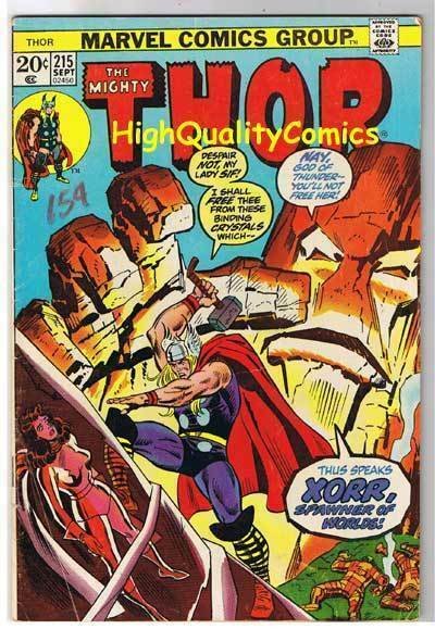 THOR #215, VG+, God of Thunder, John Buscema, 1966, more Thor in store