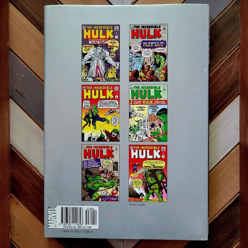 Marvel Masterworks INCREDIBLE HULK Vol.1 2003 Hardcover First Print Collects 1-6