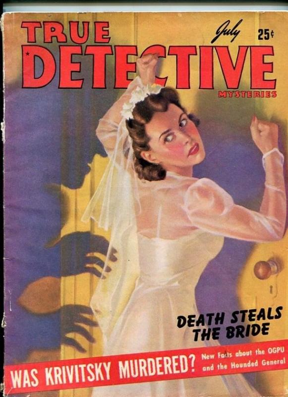 TRUE DETECTIVE MYSTERIES-JULY 1941-DEATH TRAP-MASQUERADER-CAPTURE-MYSTERY VG