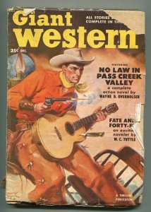 GIANT WESTERN 12/1950-THRILLING-PULP WESTERN-W C TUTTLE-ROZER COVER-fn