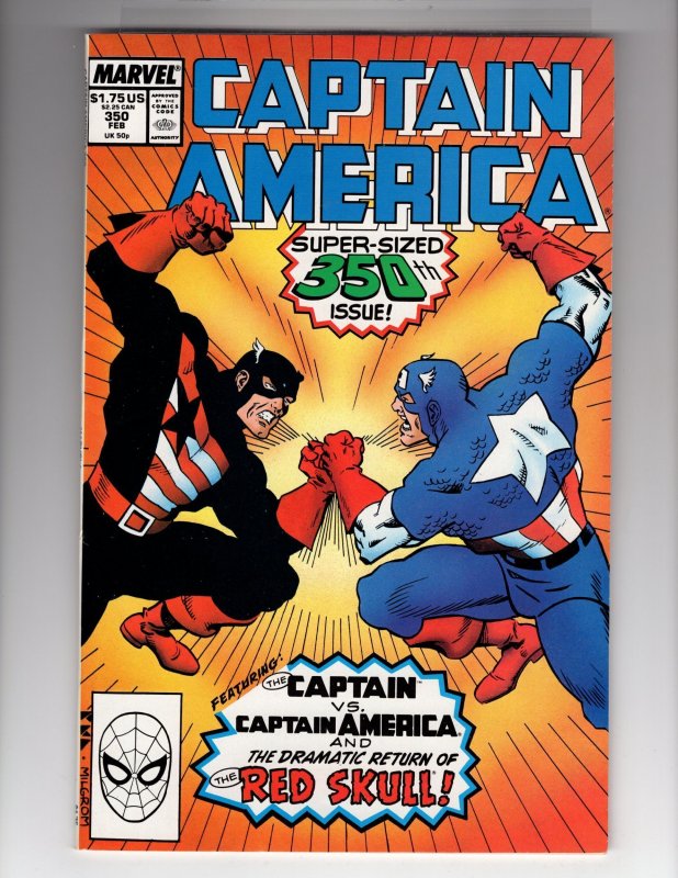 Captain America #350 (1989) Steve Rogers vs John Walker! Red-Skull App / HCA1