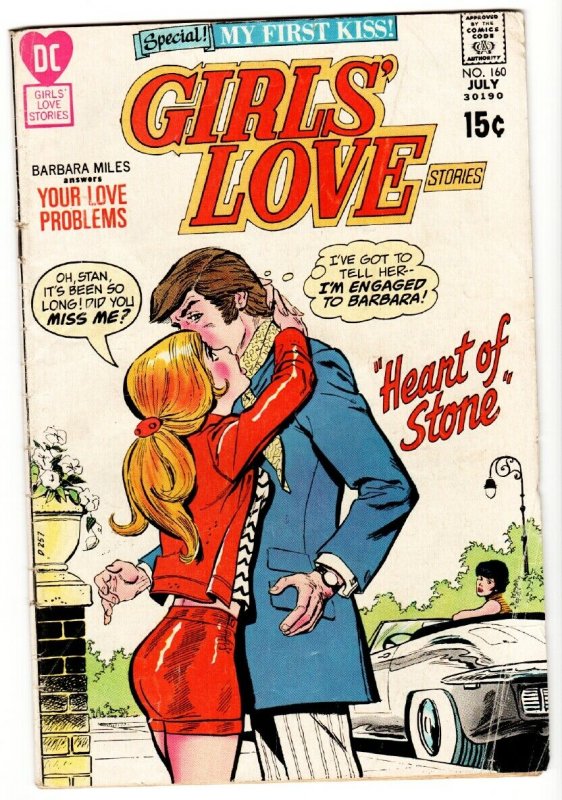 GIRLS' LOVE STORIES #160-comic book DC ROMANCE-My First Kiss