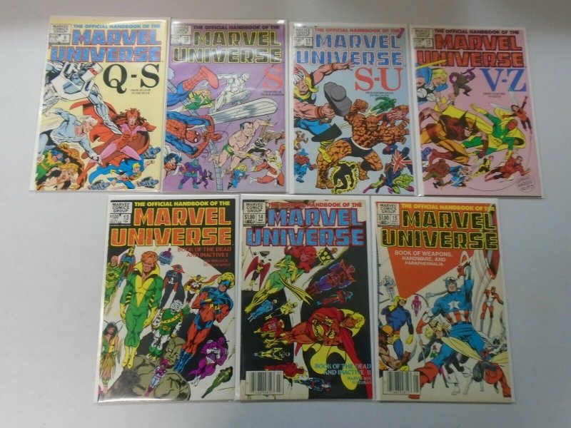 Official Handbook of the Marvel Universe Set: #1-15 Average 8.0 VF (1983)