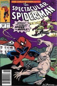 Spectacular Spider-Man, The #182 (Newsstand) VF ; Marvel | Green Goblin J.M. DeM