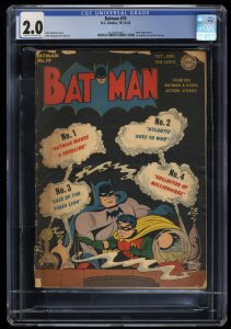 Batman #19 CGC GD 2.0 Joker Appearance 1st Dick Sprang Art in title!