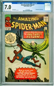 The Amazing Spider-Man #7 (1963) CGC 7.0! OWW Pages! 2nd App of the Vulture!