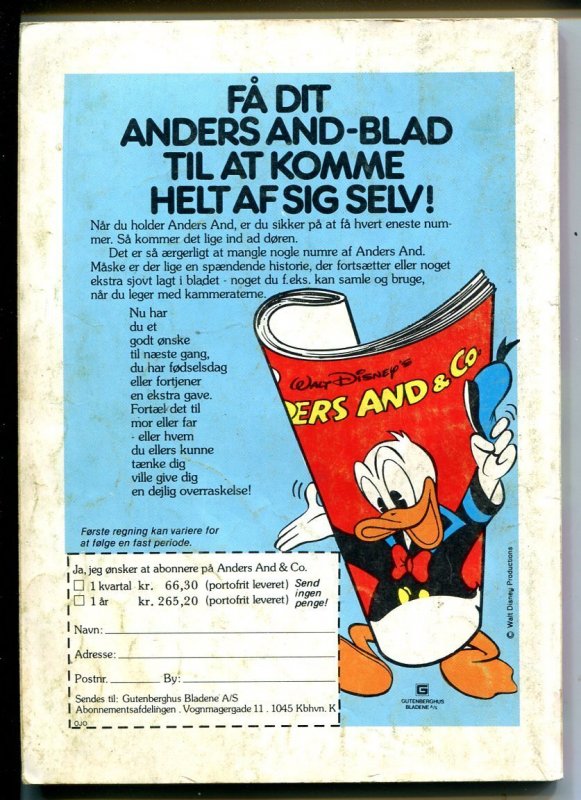 Onkel Joakim #8 1981-Disney-Danish-Uncle Scrooge-Carl Barks-Mickey Mouse-G/VG