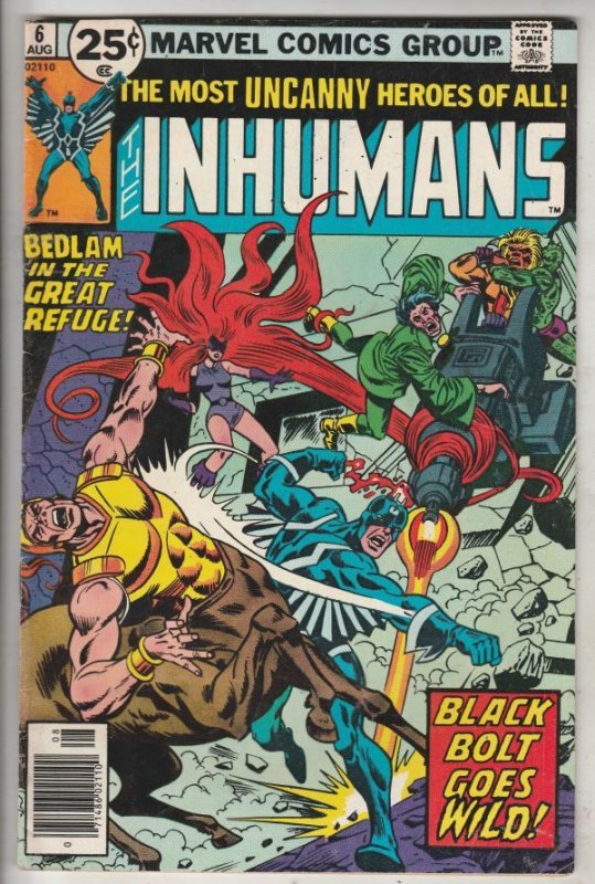 Inhumans, The #6 (Aug-76) VF High-Grade Black Bolt, Gorgon, Triton, Karnak, M...