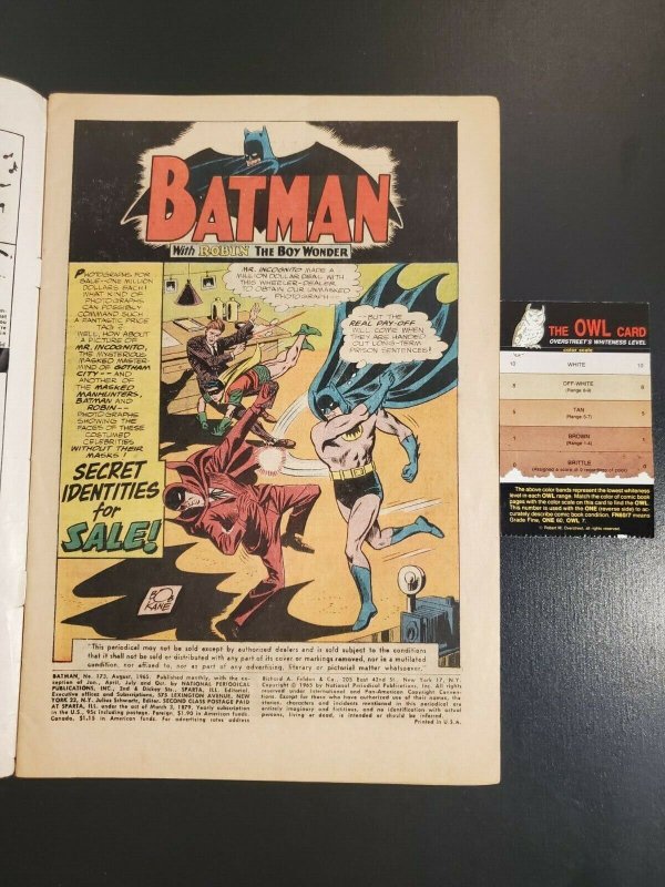 Batman #173 (1965) DC Comics VG- 3.5 Infantino Sheldon Moldoff|
