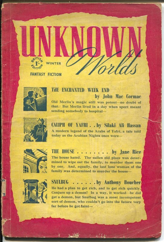 Unknown Worlds-Winter 1948-Anthony Boucher-Lester del Rey-pulp tales-G-