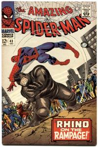AMAZING SPIDER-MAN #43-RHINO COVER-marvel silver-age HIGH GRADE!