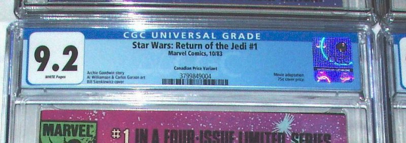 Star Wars Return Of The Jedi  #1 CGC 9.2-WP- SCARCE  $.75 VARIATION!!
