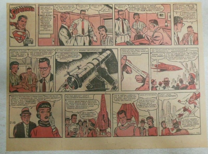 Superman Sunday Page #1166 by Wayne Boring from 2/18/1962 Size ~11 x 15 inches