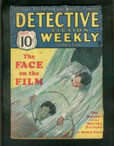 DETECTIVE FICTION WEEKLY PULP- 9/4/34-DROWNING COVER-M VG-