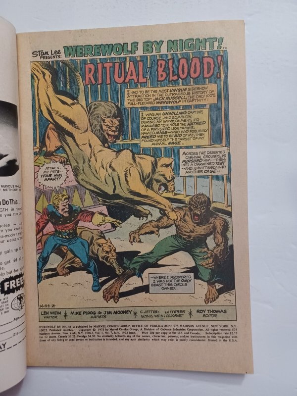 Werewolf by Night #7 - Mike Ploog - 1973 - VG/FN