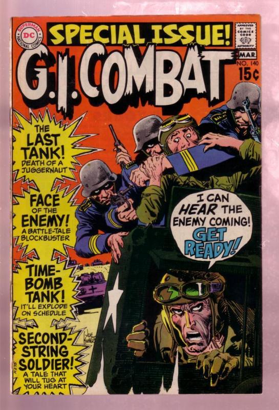 G.I. COMBAT #140 1970-LAST TANK-SPECIAL ISSUE-KUBERT AR FN