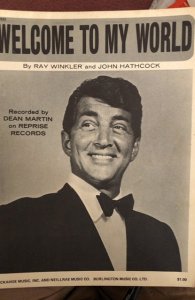 Welcome to my world sheet music Dean Martin 1962