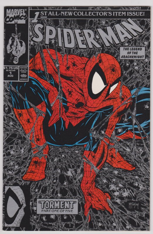 Spider-Man #1 (VF-NM) 1990 McFarlane Silver Direct Issue Cover