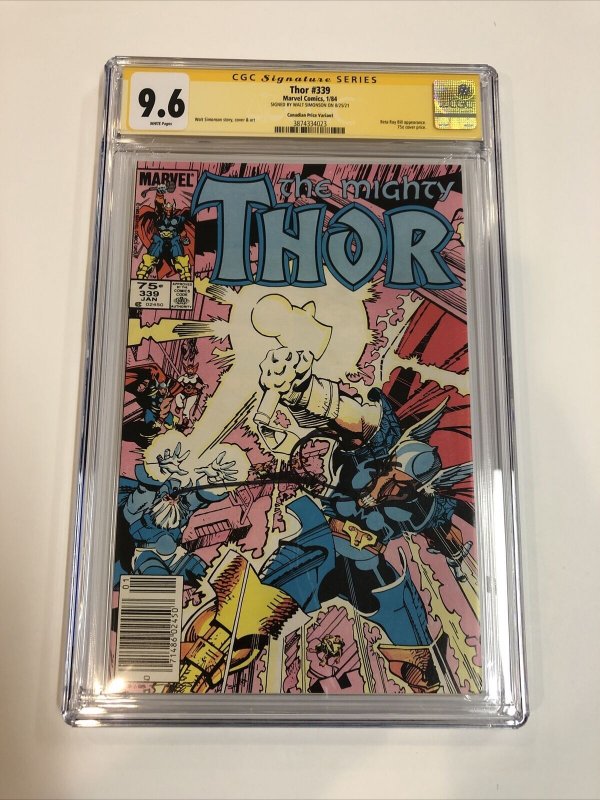 Thor (1983) # 339 (CGC SS 9.6 WP) | 1st App Stormbreaker | Signed Simonson | CPV