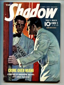 PULP:  SHADOW 1940 Nov 1-high grade- STREET AND SMITH-RARE PULP vf+
