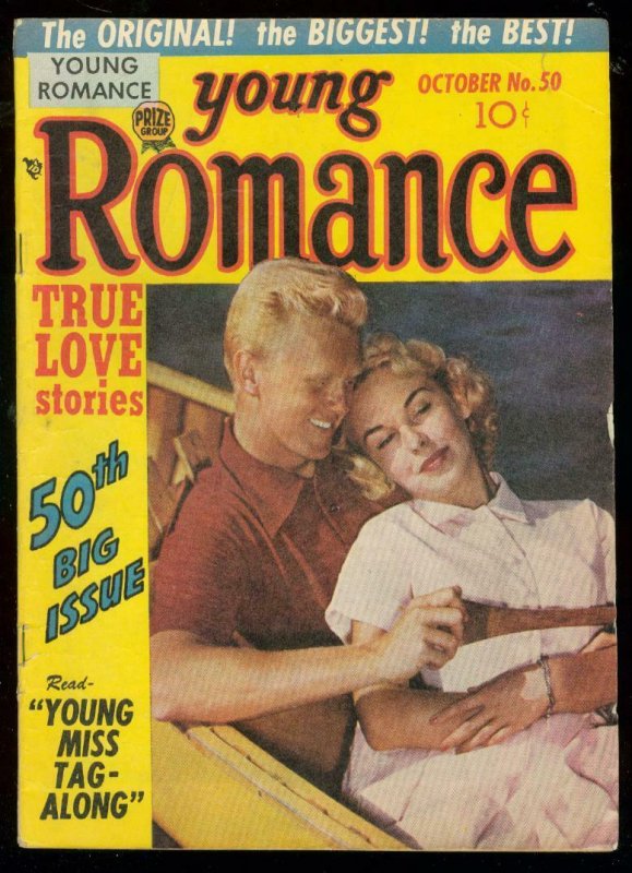 YOUNG ROMANCE #50 1952-PHOTO COVER-MILITARY LOVE ISSUE VG/FN