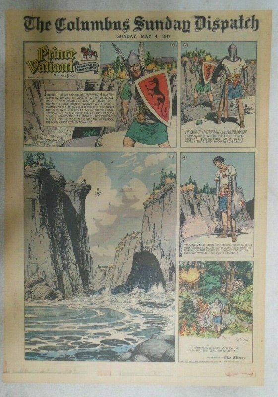 Prince Valiant Sunday Page by Hal Foster from 5/4/1947 Tabloid Splash Page Size