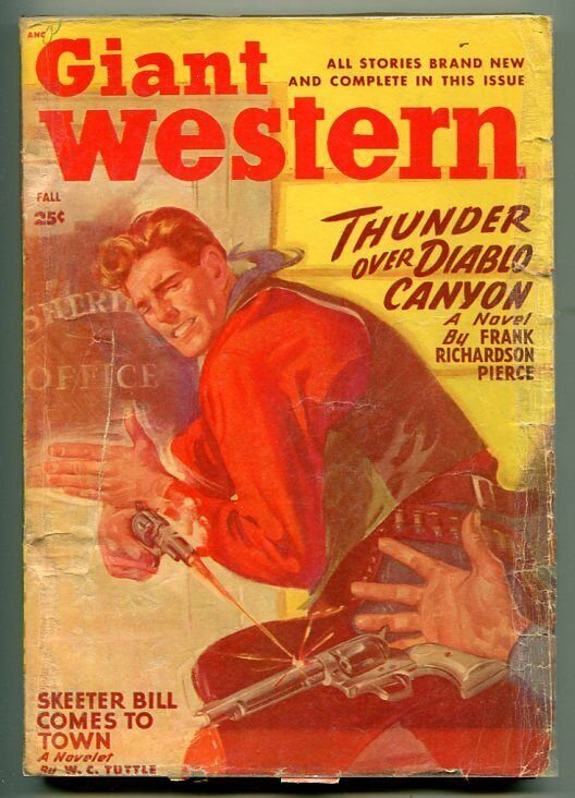 GIANT WESTERN FALL 1948-THRILLING-PULP WESTERN-W C TUTTLE-GUN FIGHT COVER-vg