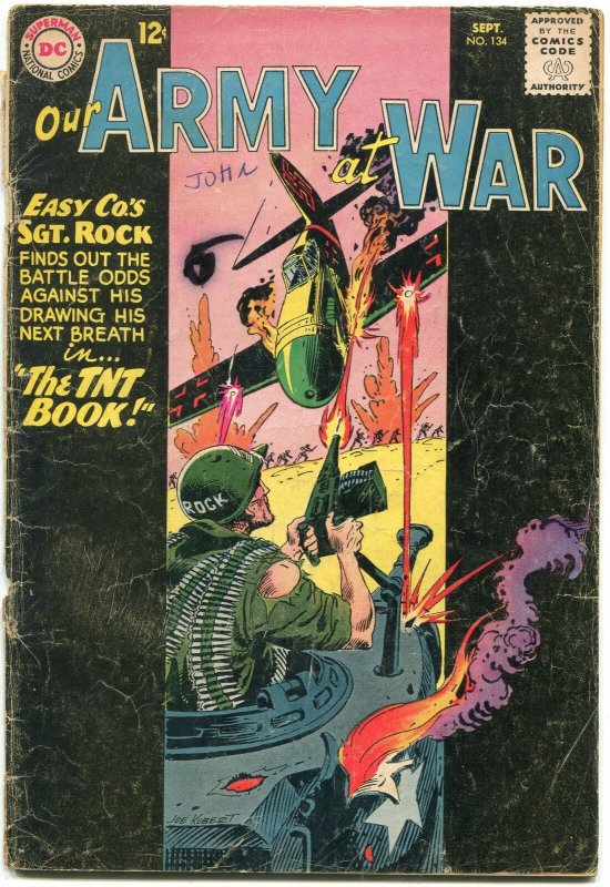 OUR ARMY AT WAR #134 1963-D.C. WAR SILVER-AGE-SGT. ROCK G