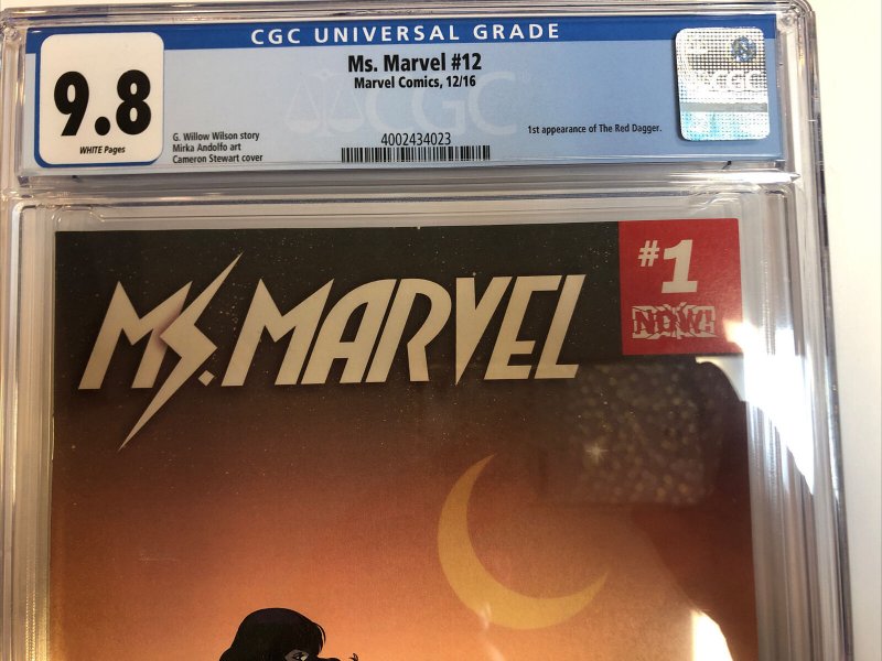 Ms. Marvel (2016) # 12 (CGC 9.8 WP) 1st App Red Dagger | MCU Disney+