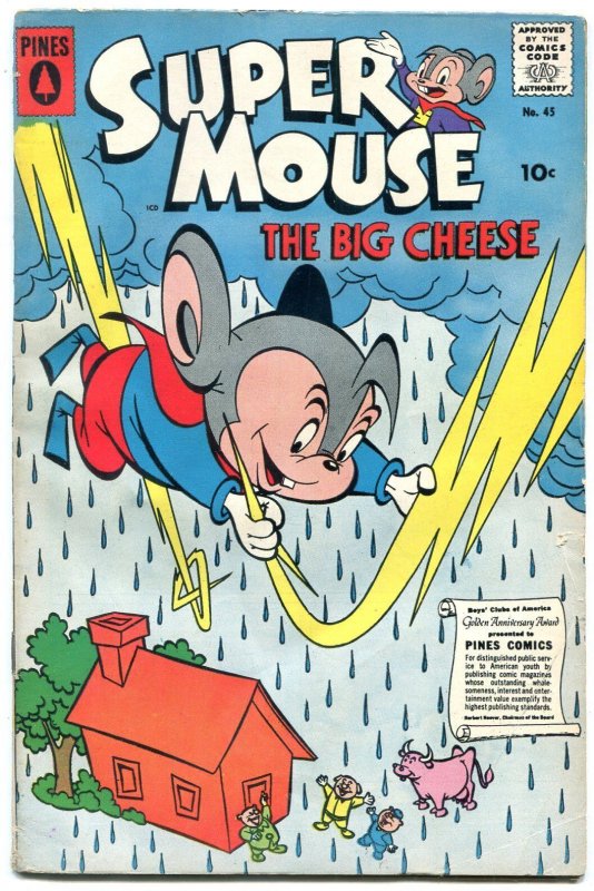 SUPER MOUSE #45 1958-PINES COMICS-ELUSIVE FINAL ISSUE VG/FN