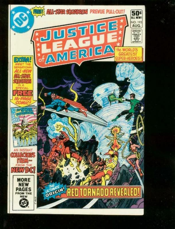 JUSTICE LEAGUE OF AMERICA #193, VF/NM, All-Star Squadron, Red Tornado, DC 1981  