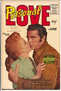 Personal Love #33 1954-final issue-Dana Andrews-Piper Laurie-FN-