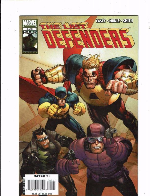 Lot of 3 The Last Defenders Marvel Comic Books #3 4 5 Nighthawk  MS11