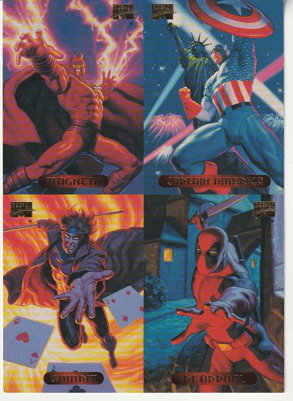 Marvel Masterpieces Uncut 4 Card Promotional Trading Sheet(Fleer Ultra, 1994)